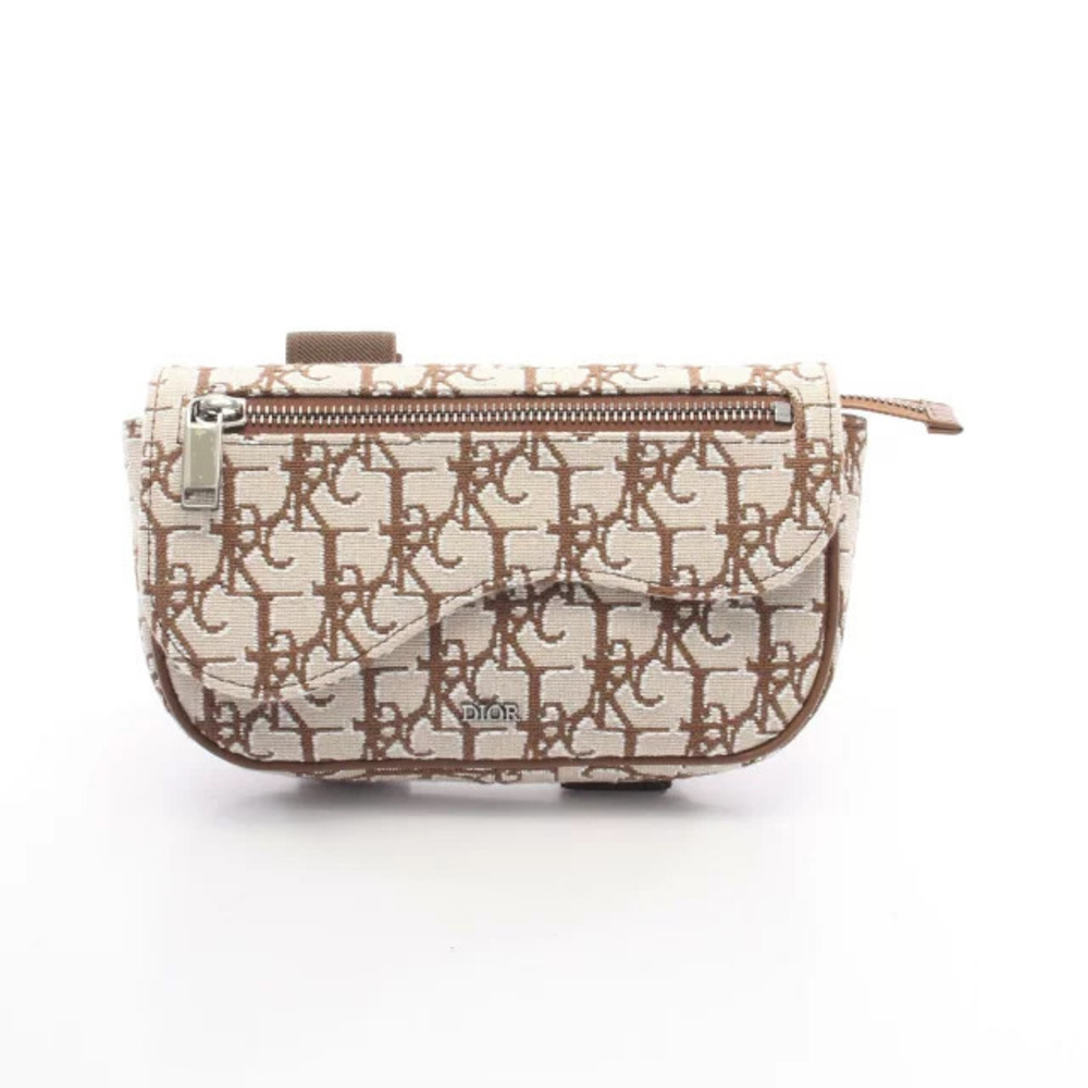 Christian Dior TRAVIS SCOTT CACTUS JACK SADDLE Bag Canvas Beige Cream Brown
